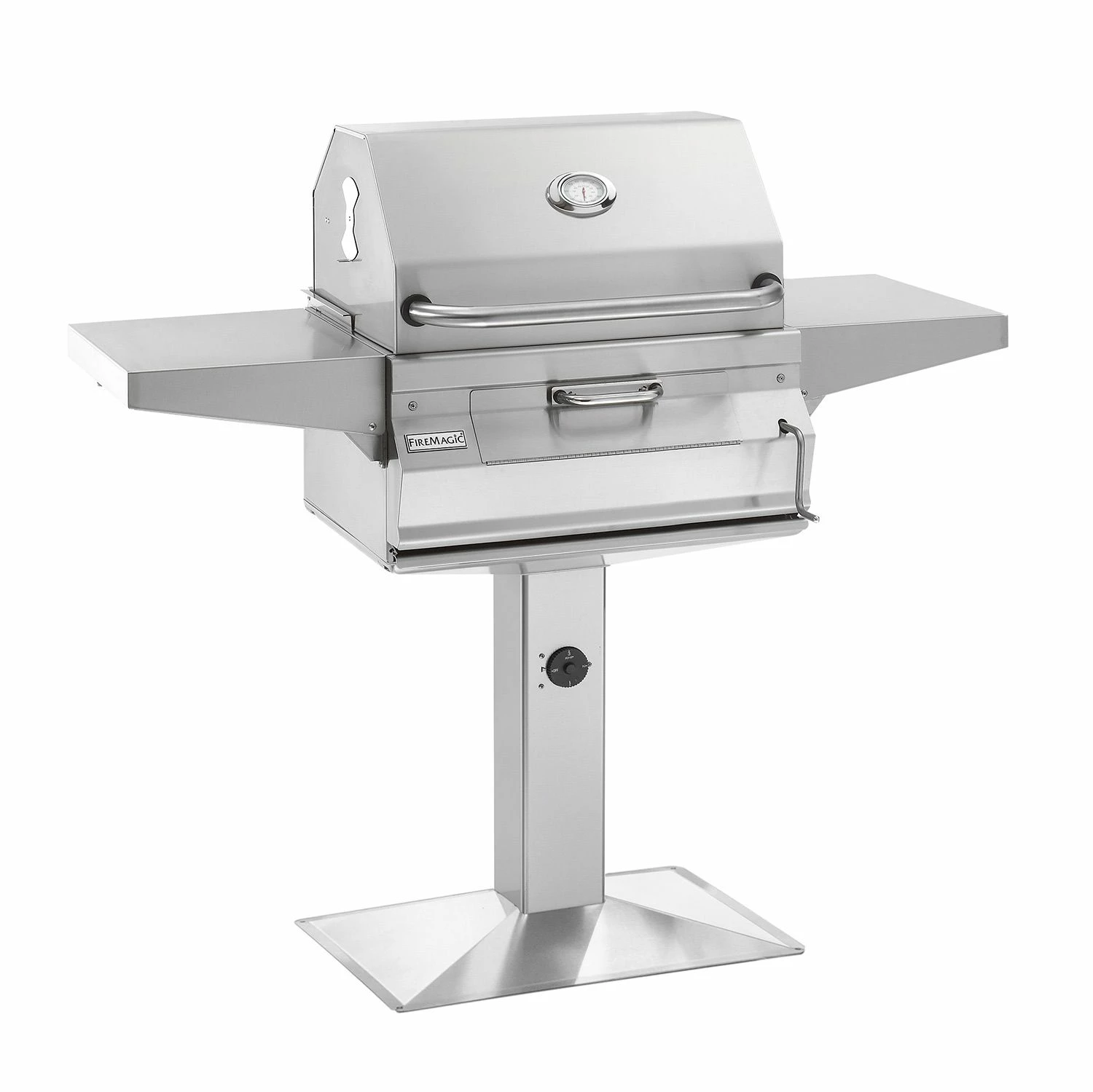 Fire Magic 22-SC01C-P6 Legacy Charcoal Grill On Patio Post 1 Fire Magic 22-SC01C-P6 Legacy Charcoal Grill On Patio Post