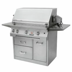 Solaire AGBQ-30 30-Inch Deluxe Freestanding Grill On 3-Drawer Cart With Rotisserie