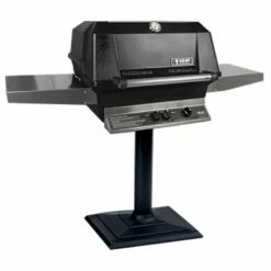 Modern Home Products AMCWMP Gas Grill On Post With Stainless Steel Shelves