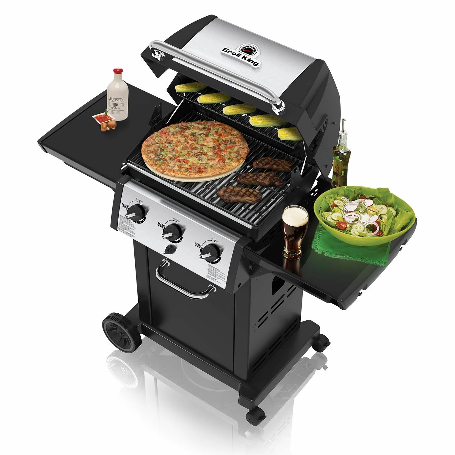 Broil King MON-320 Monarch 320 3-Burner Grill On 2-Wheel Cart, 22-Inches 3 Broil King MON-320 Monarch 320 3-Burner Grill On 2-Wheel Cart, 22-Inches - Image 3
