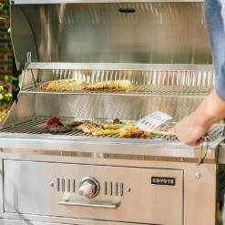Coyote Stainless Steel Built-In Charcoal Grill, 36-Inch (C1CH36) -Broil King Shop c1ch36 c1ch36ct ls b 07 21