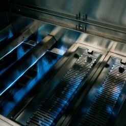 American Made Grills AMG-MUS36-CART Muscle 36-Inch Dual Fuel Wood And Gas Grill With Infrared Searing Burner And Rotisserie Kit On Cart -Broil King Shop enc36 h 04 21