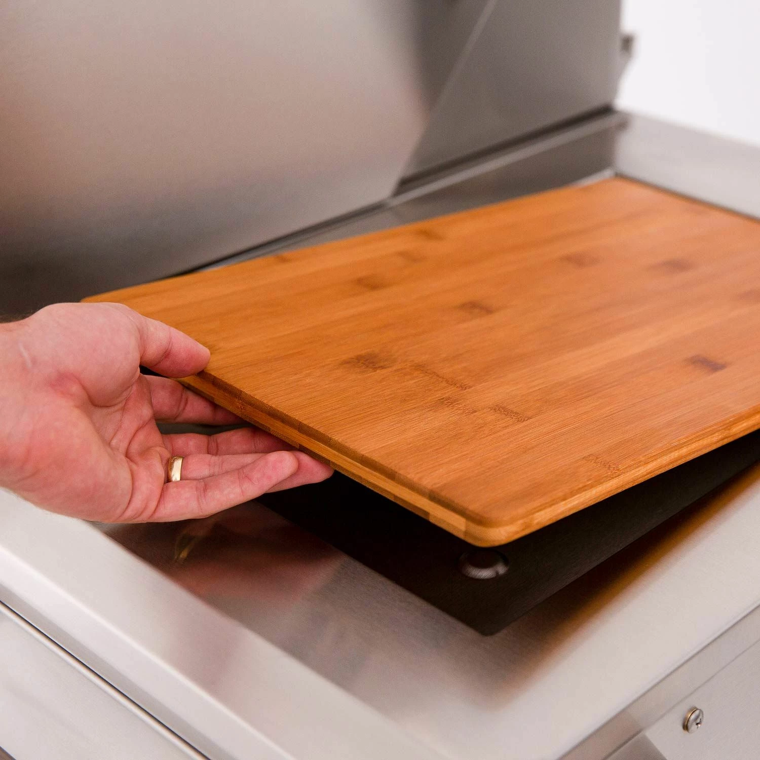 American Made Grills AMG-ENC54-CART Encore 54-Inch Dual Fuel Wood And Gas Grill With Infrared Searing Burner And Rotisserie Kit On Cart 3 American Made Grills AMG-ENC54-CART Encore 54-Inch Dual Fuel Wood And Gas Grill With Infrared Searing Burner And Rotisserie Kit On Cart - Image 3