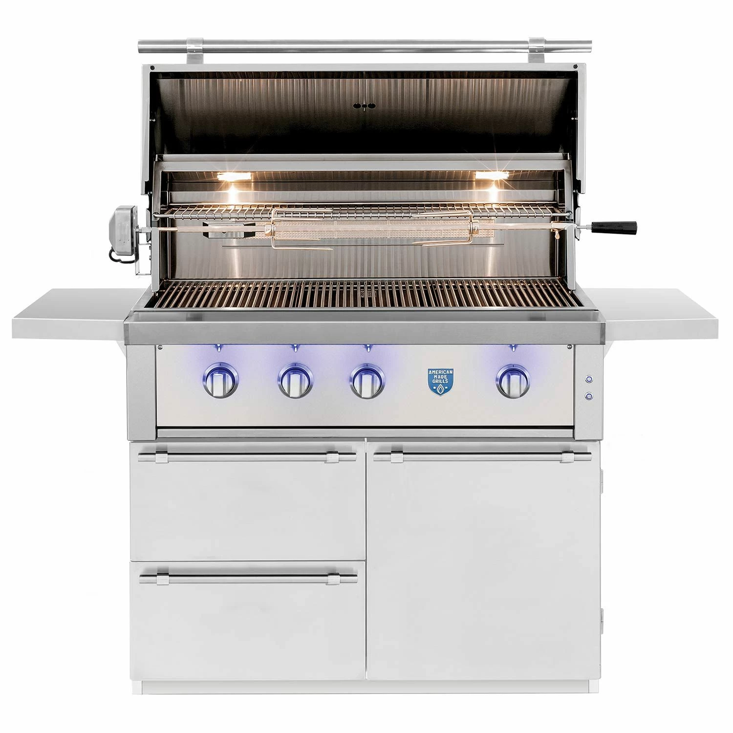 American Made Grills AMG-EST42-CART Estate 42-Inch Gas Grill With Infrared Searing Burner And Rotisserie Kit On Cart 2 American Made Grills AMG-EST42-CART Estate 42-Inch Gas Grill With Infrared Searing Burner And Rotisserie Kit On Cart - Image 2