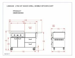 Lynx L30AG-LMKC54 Asado Gas Grill On Mobile Kitchen Cart, 30-Inch -Broil King Shop l30agf m specs
