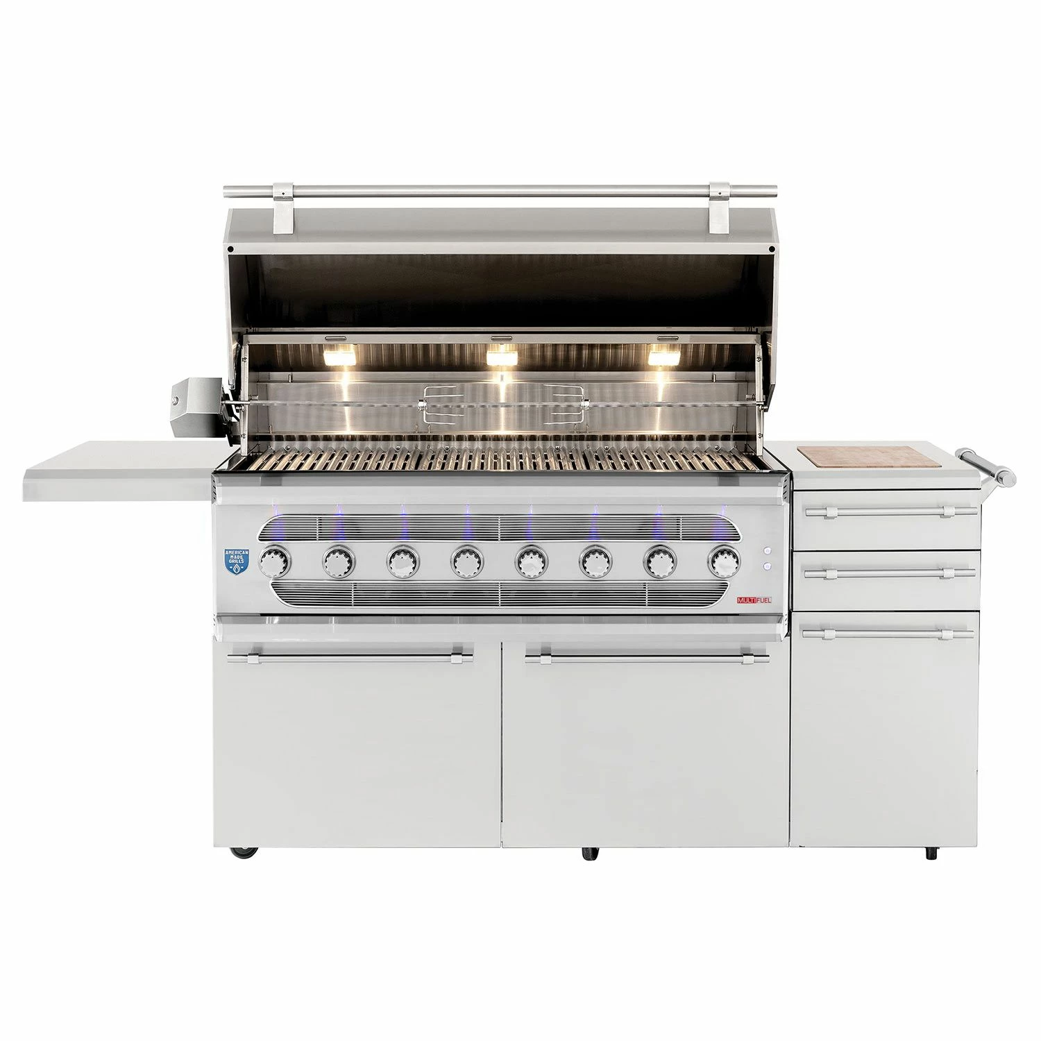 American Made Grills AMG-MUS54-CART Muscle 54-Inch Dual Fuel Wood And Gas Grill With Infrared Searing Burner And Rotisserie Kit On Cart 2 American Made Grills AMG-MUS54-CART Muscle 54-Inch Dual Fuel Wood And Gas Grill With Infrared Searing Burner And Rotisserie Kit On Cart - Image 2