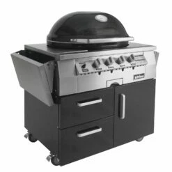 Primo GXLC Extra Large Oval Ceramic Propane Kamado Grill On Two-Drawer Cart
