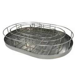 Primo Rib And Chicken Rack With Drip Tray For Oval LG 300 And Oval XL 400 Charcoal Grills