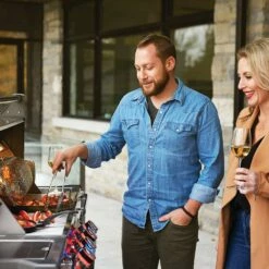 Napoleon PRO500RSIBSS-3 Prestige PRO 500 Gas Grill On Cart With Rotisserie And Side Burner, 28-Inches -Broil King Shop pro665 3 ls f 07 20