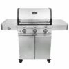 Saber R50CC0317 3-Burner Deluxe Freestanding Cast Infrared Grill With Side Burner, 32-Inches