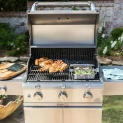 Saber R50CC0317 3-Burner Deluxe Freestanding Cast Infrared Grill With Side Burner, 32-Inches 21 Saber R50CC0317 3-Burner Deluxe Freestanding Cast Infrared Grill With Side Burner, 32-Inches -Broil King Shop r50cc0317 ls e 02 20