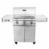Saber R50SC0017 3-Burner Deluxe Freestanding Infrared Grill With Side Burner, 32-Inches