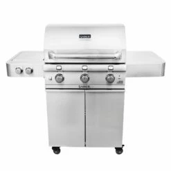 Saber R50SC0017 3-Burner Deluxe Freestanding Infrared Grill With Side Burner, 32-Inches