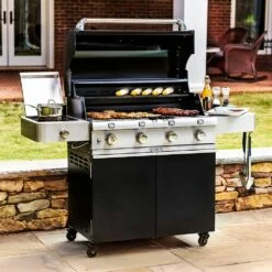 Saber R67CC1117 4-Burner Deluxe Freestanding Infrared Grill With Side Burner, Black, 40-Inches -Broil King Shop r67cc1117 ls i 02 20