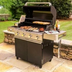 Saber R67CC1117 4-Burner Deluxe Freestanding Infrared Grill With Side Burner, Black, 40-Inches -Broil King Shop r67cc1117 ls k 02 20