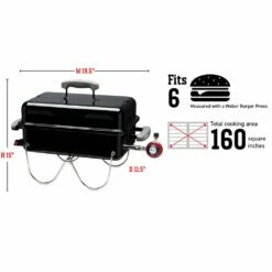 Weber Go-Anywhere Portable Propane Gas Grill (WEB-1141001) -Broil King Shop web 1141001 spec a 05 22