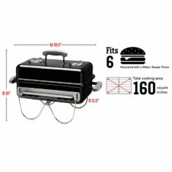 Weber Go-Anywhere Portable Charcoal Grill (WEB-121020) -Broil King Shop web 121020 spec a 05 22