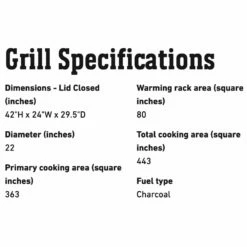 Weber Master-Touch Charcoal Grill, 22-Inch (WEB-MTOUCH) -Broil King Shop web 14501001 spec b 05 22