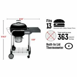 Weber Performer Freestanding Charcoal Grill With Prep Area, 22-Inch (WEB-15301001) 23 Weber Performer Freestanding Charcoal Grill With Prep Area, 22-Inch (WEB-15301001) -Broil King Shop web 15301001 spec a 05 22