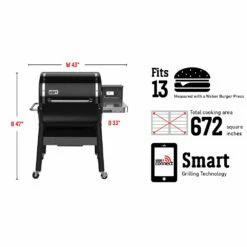 Weber SmokeFire EX4 Freestanding Pellet Grill, 24-Inch (WEB-22510201) 33 Weber SmokeFire EX4 Freestanding Pellet Grill, 24-Inch (WEB-22510201) -Broil King Shop web 22510201 spec a 05 22