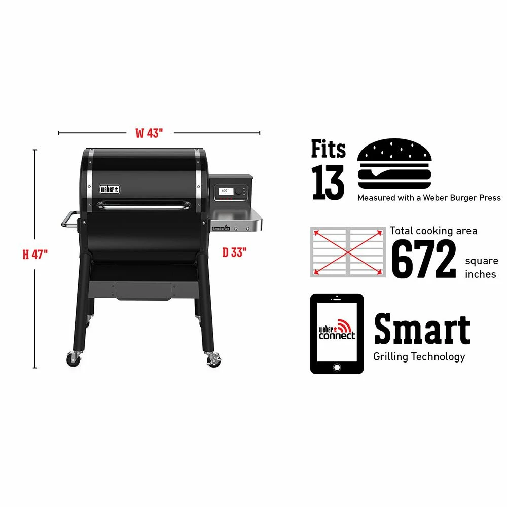 Weber SmokeFire EX4 Freestanding Pellet Grill, 24-Inch (WEB-22510201) 16 Weber SmokeFire EX4 Freestanding Pellet Grill, 24-Inch (WEB-22510201) - Image 16