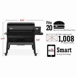 Weber SmokeFire EPX6 Freestanding Pellet Grill, 36-Inch, Stealth Edition (WEB-23611501) -Broil King Shop web 23611501 spec a 05 22