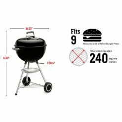 Weber Original Kettle Charcoal Grill, 18-Inch (WEB-441001) -Broil King Shop web 441001 spec a 05 22