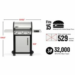 Weber Spirit Smart 3-Burner Freestanding Gas Grill (WEB-EX-SX-315) -Broil King Shop web 46502401 spec a 05 22