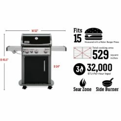 Weber Spirit E-330 3-Burner Freestanding Propane Gas Grill With Sear Station (WEB-46810001) 22 Weber Spirit E-330 3-Burner Freestanding Propane Gas Grill With Sear Station (WEB-46810001) -Broil King Shop web 46810001 spec a 05 22