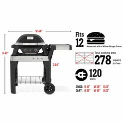 Weber Pulse 2000 Electric Grill On Cart, 120V (WEB-5012001-WEB-6012001) -Broil King Shop web 5012001 web 6012001 spec a 04 22