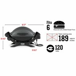 Weber Q1400 Electric Grill, 120V (WEB-52020001) -Broil King Shop web 52020001 spec a 05 22