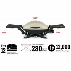 Weber Q2000 Portable Propane Gas Grill With Side Tables (WEB-53060001) -Broil King Shop web 53060001 spec a 05 22