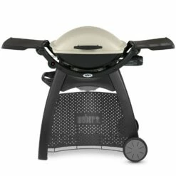 Weber Q2200 Portable Propane Gas Grill With Side Tables On Q Cart (WEB-54060001-WEB-6525)