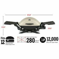 Weber Q2200 Portable Propane Gas Grill With Side Tables (WEB-54060001) -Broil King Shop web 54060001 spec a 05 22