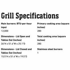 Weber Q2200 Portable Propane Gas Grill With Side Tables (WEB-54060001) -Broil King Shop web 54060001 spec b 05 22