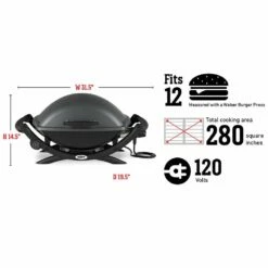Weber Q2400 Electric Grill, 120V (WEB-55020001) -Broil King Shop web 55020001 spec a 05 22