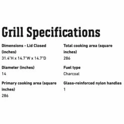 Weber Smokey Mountain Cooker Charcoal Smoker, 14-Inch (WEB-711001) -Broil King Shop web 711001 spec b 05 22