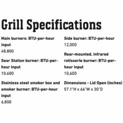 Weber Summit 4-Burner Freestanding Gas Grill With Rotisserie, Sear Station And Side Burner (WEB-E-S-470) -Broil King Shop web 7170001 spec b 05 22