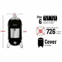 Weber Smokey Mountain Cooker Charcoal Smoker, 22-Inch (WEB-731001) -Broil King Shop web 731001 spec a 05 22