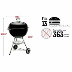 Weber Original Kettle Charcoal Grill, 22-Inch (WEB-741001) -Broil King Shop web 741001 spec a 05 22