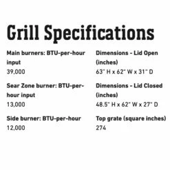 Weber Genesis 3-Burner Freestanding Gas Grill With Sear Burner And Side Burner (WEB-E-S-335) 22 Weber Genesis 3-Burner Freestanding Gas Grill With Sear Burner And Side Burner (WEB-E-S-335) -Broil King Shop web e s 335 spec b 05 22