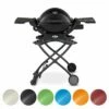Weber Q1200 Portable Propane Gas Grill With Side Tables On Scissor Cart (WEB-Q1200-PCART)